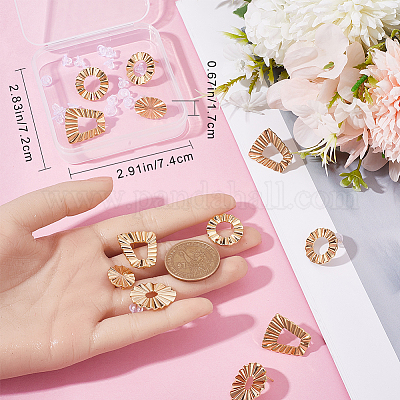 16 шт. 4 шт. фурнитура для сережек-гвоздиков из латуни в форме пончика KK-BBC0008-41-1