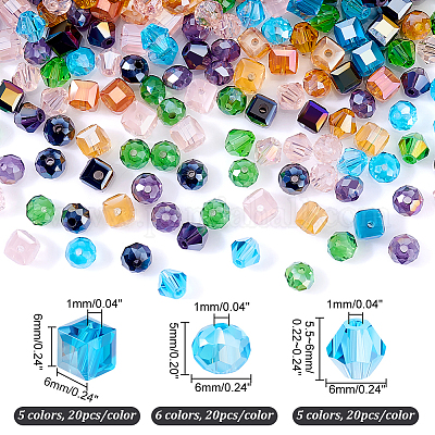 320 шт. 16-х видов гальванических стеклянных бусин EGLA-GA0001-19-1