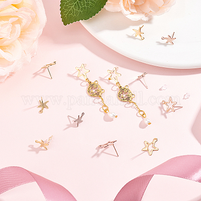 60 шт. 6 шт. фурнитура для сережек-гвоздиков из нержавеющей стали 201 STAS-DC0010-27-1