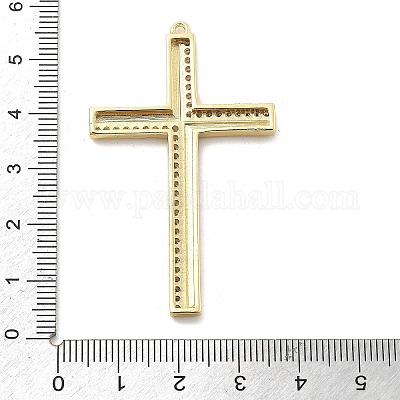 Латунные микропаве прозрачные подвески с фианитом KK-L228-01G-01-1