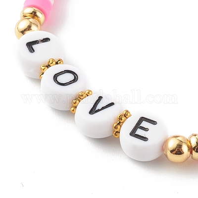 Wholesale Polymer Clay Heishi Beads Stretch Bracelets Sets for Valentine's  Day 