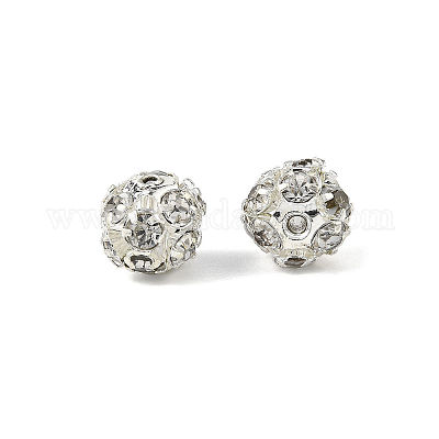 Messing Legierung Strass Perlen&nbsp;LS-RB-A019-8mm-01S-1