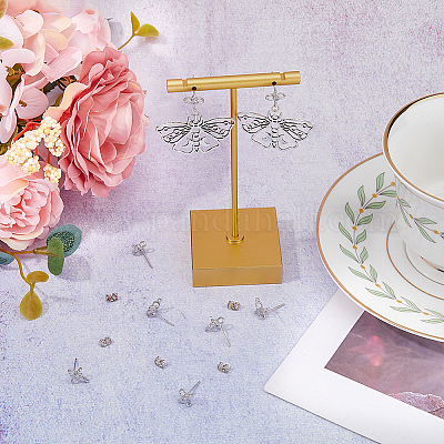 10 шт. фурнитура для сережек-гвоздиков в форме звезды из латуни KK-FH0006-78-1