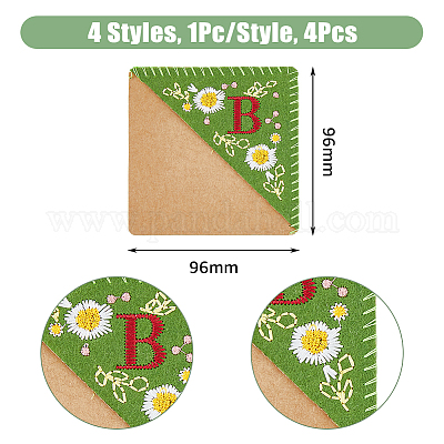4 шт. 4-х стилевые закладки для книг с вышивкой из фетра FIND-HY0003-46B-1