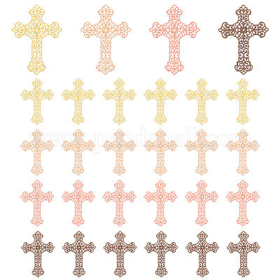 30 шт. 5-х цветные латунные филигранные соединительные звенья KK-PH0003-36-1