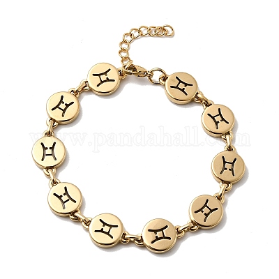 12 браслет-цепочка Constellations из нержавеющей стали 304 для женщин BJEW-I239-01G-09-1