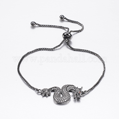 Регулируемые латунные браслеты из микропаве из циркония и боло BJEW-F302-02B-1