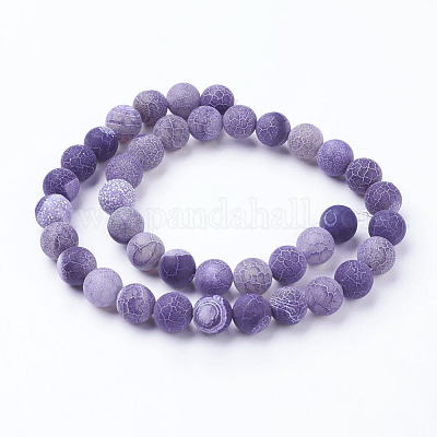 Chapelets de perles en agate naturelle craquelée&nbsp;X-G-G055-10mm-8-1