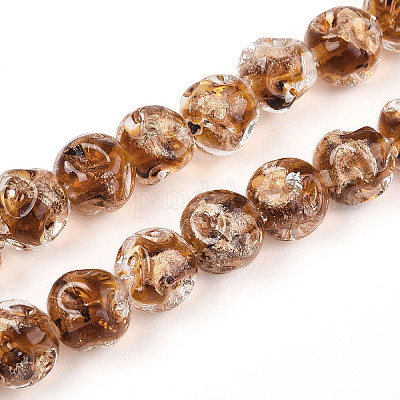 Ручной золотой фольги стекло бисер нитей FOIL-N029-04D-1