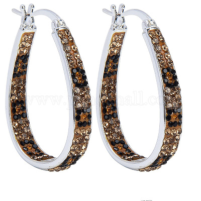 Серьги-кольца из латуни с кубическим цирконием в форме слезы FS-WGD8558-01-1