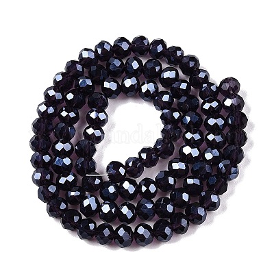 Стеклянные бусины с гальваническим покрытием  EGLA-A044-T6mm-A15-1