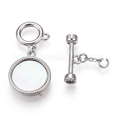 Застежки-тоглы белого цвета KK-P223-12P-02-1