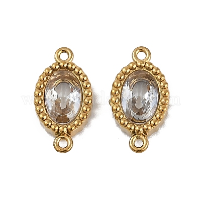 Ионное покрытие (ip) 304 нержавеющая сталь кубический цирконий овальные звенья соединительные подвески STAS-K256-22G-02-1