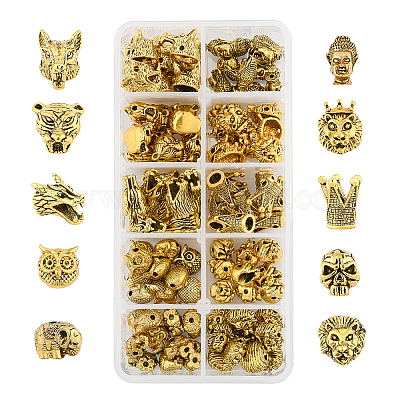 Бусины из сплава в тибетском стиле TIBEB-PH0013-71AG-RS-1