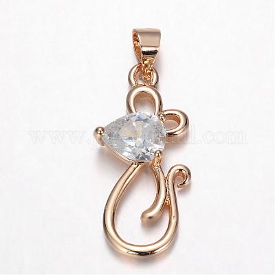 Латунные микро проложить кубического циркония подвески ZIRC-P015-14KCG-1