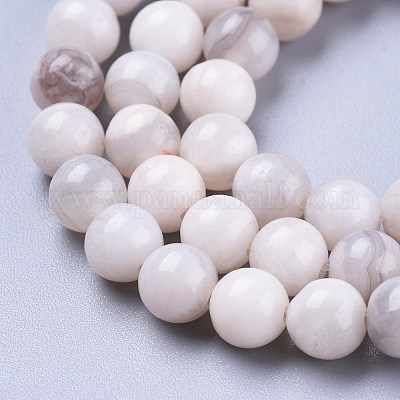 Натуральный белый агат бисер нитей G-K410-11-6mm-1