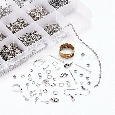 Kit 1390 Anelli Di Salto In Metallo Per Gioielli – Misure 4/5/6/7/8/10 Mm – Argento