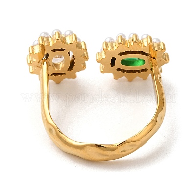 Кольца-манжеты из нержавеющей стали 304 с микропаве из кубического циркония для женщин RJEW-S415-03G-02-1