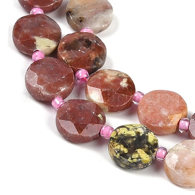 Натуральные нити из яшмы в цвету сливы G-C116-A16-01-1