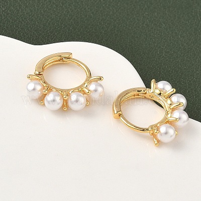 Круглые серьги-кольца из латуни EJEW-D337-17G-1