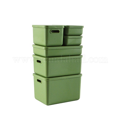 プラスチック収納ボックスミニモデル  マイクロランドスケープドールハウスアクセサリー  小道具の装飾のふりをする  黄緑  31~44x44~63x14~40mm  6個/セット&nbsp;PW-WGDB5EC-03-1