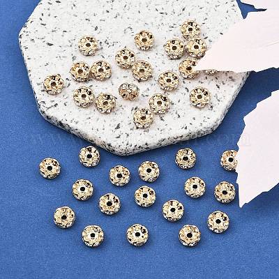 Messing Strass Zwischen perlen&nbsp;RB-A014-L8mm-01LG-NF-1