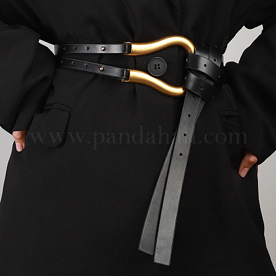 Ремни-цепочки из искусственной кожи с застежками из золотистого сплава FS-WGD81D3-01-1