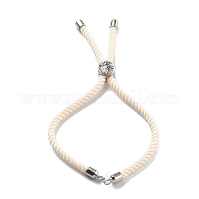 Серебряные браслеты из витого нейлонового шнура DIY-B066-03P-28-1