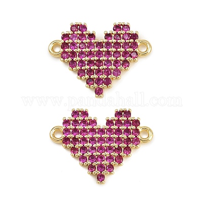 Подвески-сердечки с микропаве из латуни и кубическим цирконием KK-C114-26B-G-1