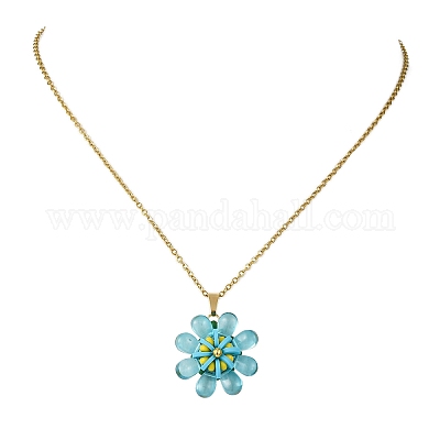 Подвеска-цветок из стекла NJEW-MZ00119-05-1