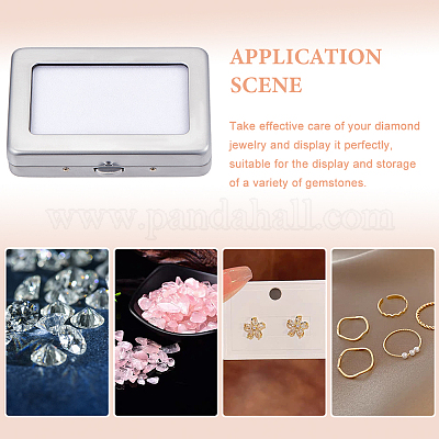 Железные свободные коробки для демонстрации драгоценных камней CON-WH0088-20A-02-1