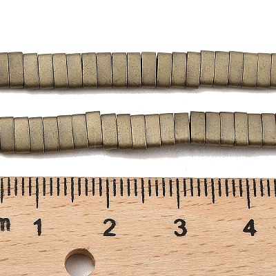 Гальванические нити матовых немагнитных синтетических гематитовых бусин G-G089-A01-03-1