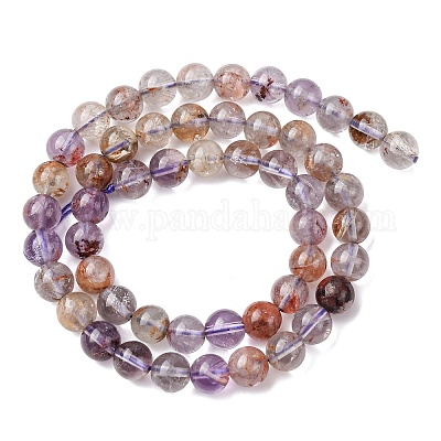 Нити бусин из натурального рутилированного кварца G-R446-8mm-01-1