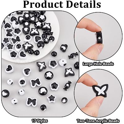 170pcs 17 Arten Acrylperlen&nbsp;OACR-PH0004-37-1