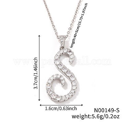 Элегантные модные латунные ожерелья с подвеской в виде алфавита из микропаве из прозрачных кубических цирконий OI8825-12-1