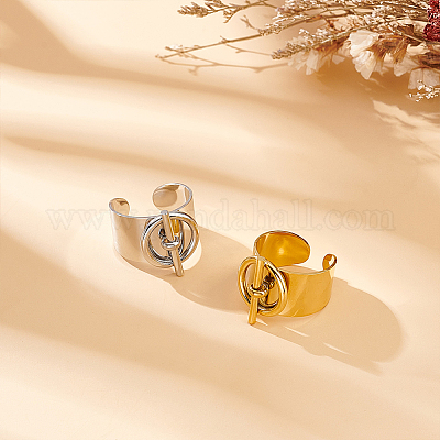 4 шт. набор из 2-х цветных колец-манжет из нержавеющей стали для влюбленных RJEW-UN0002-94-1