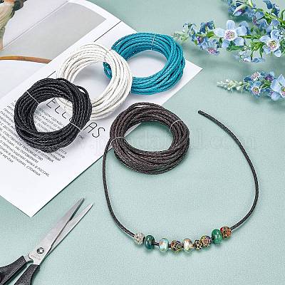 Wholesale GORGECRAFT 5.5 Yard Braided Leather Cord 3mm Wide Round Braided  Leather Strap for Bracelet Neckacle Beading Jewelry Making 