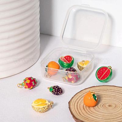 10шт 5 стиля фруктовые темы латунные эмалевые подвески KK-LS0001-32-1