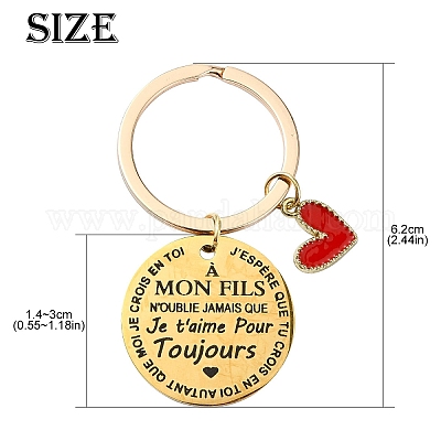 Брелок из эмалевого сплава со стразами и нержавеющей сталью 201 KEYC-YW00101-01-1