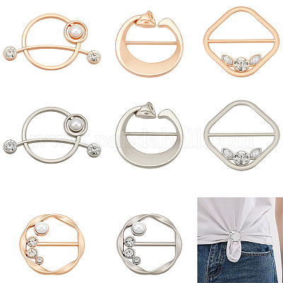 Clothes Corner Knotted Button Scarf Rings Clip Fashion Silk Buckle Heart  Metal Knot Button Lady Waist T-Shirt Tie Clips