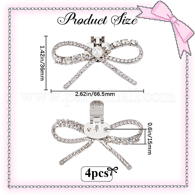 4 шт. украшение для обуви из сплава со стразами AJEW-GF0009-28P-1