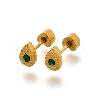 Серьги-гвоздики из нержавеющей стали 304 с ионным покрытием (IP) EJEW-A118-19G-02-1