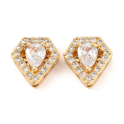 Латунные микропаве из прозрачного кубического циркония KK-S389-28G-1