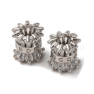 Латунные микро проложить кубического циркония бусы KK-CJC0013-04P-RS-1