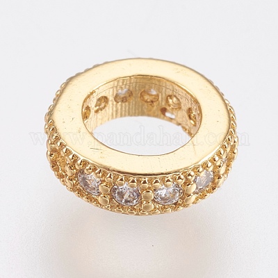 Латунные микро проложить Цирконий Европейский бисером ZIRC-F083-094G-RS-1