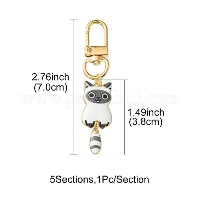 Украшения с подвеской из эмали из сплава кошки HJEW-FZ00010-1