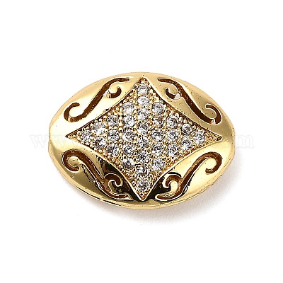 Латунные микро проложить кубического циркония бусы KK-L229-025G-1