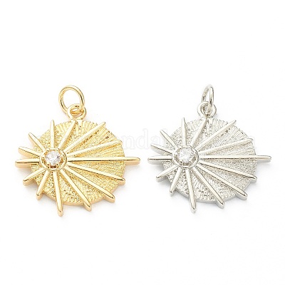 Латунные микропаве прозрачные подвески с фианитом ZIRC-P200-16-1