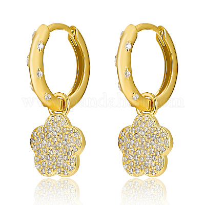 925 серебряная серьга-цветок с фианитами ZT2390-1-1