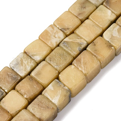 Нити натуральных бусин из нефрита хуанлун G-B155-C02-8x8mm-1